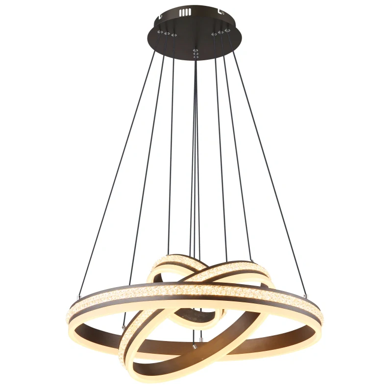Globo 67314-70H GROUNI - Moderní závěsný LED lustr s dálkovým ovladačem, LED 70W, 2700 - 6000K, Ø 60cm