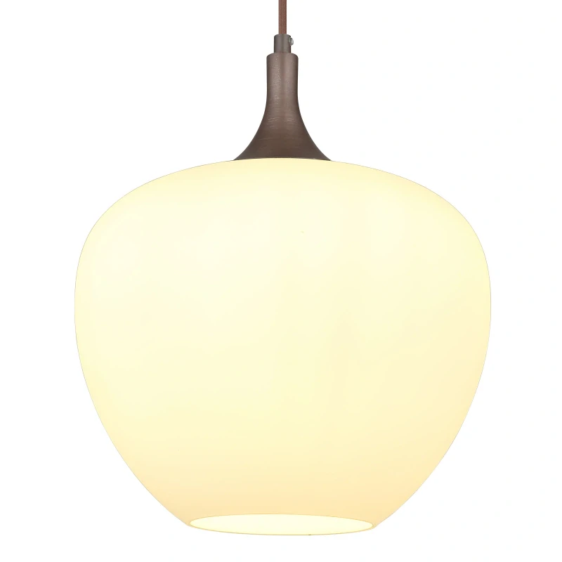 Globo 15548H1C MAXY - Závěsný hnědý lustr s mléčným stínidlem, 1x E27, Ø 29cm 
