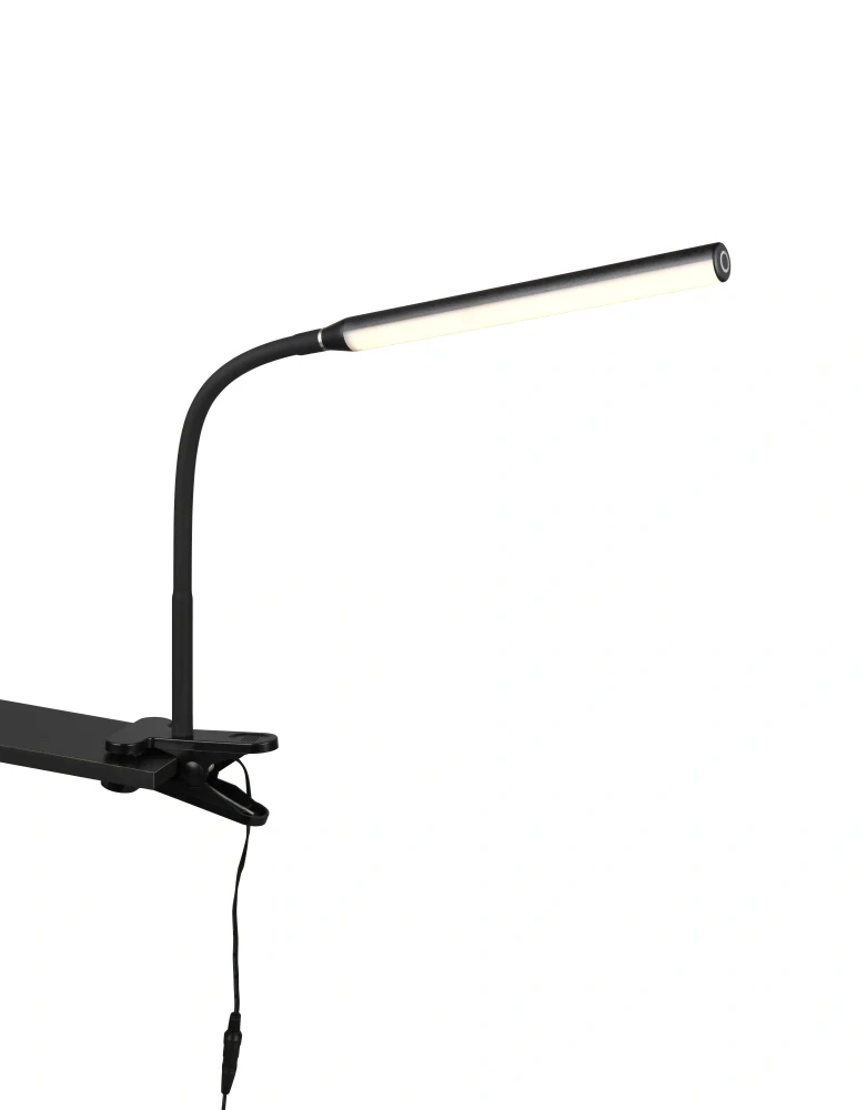 Trio Leuchten R57941132 NEVADA - Dotykem stmívatelná LED černá lampička se skřipcem s možností změny barvy světla, LED 5W, 3000+4000+5000K
