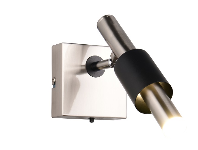 Trio Leuchten 855310107 IKARIS - LED nástěnné svítidlo v matném niklu a černé barvě s přepínačem barvy světla 2300 + 3000 + 4000K, LED 4,5W