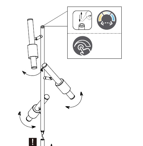 Trio Leuchten 455310307 IKARIS - LED stojací dotyková lampa v matném niklu a černé barvě s přepínačem barvy světla 2300 + 3000 + 4000K, LED 13,5W