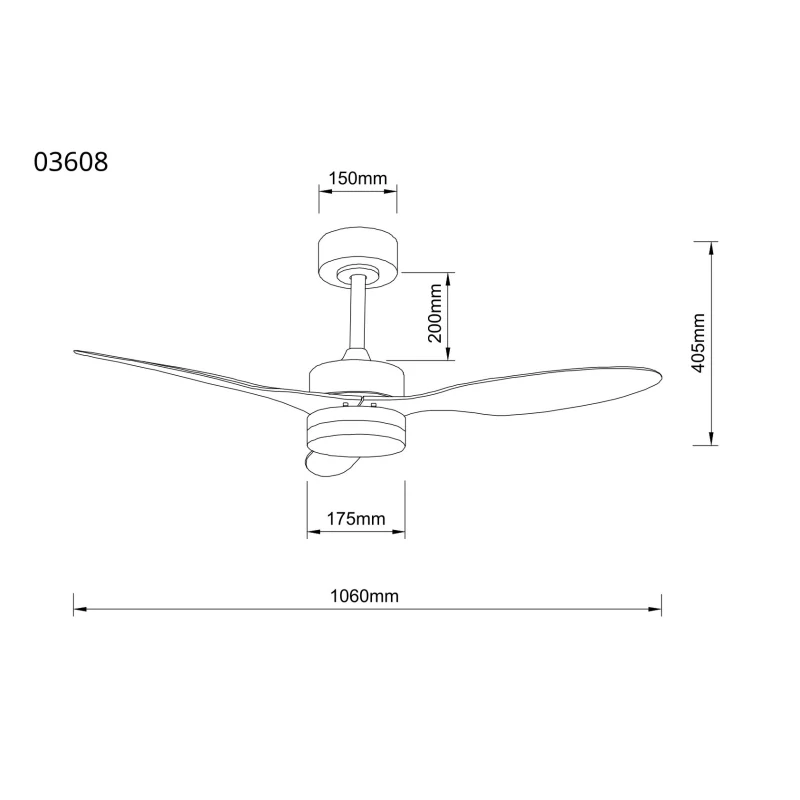 Globo 03608 BLACKWELL - Stropní LED ventilátor v černé barvě,dálkové ovládání, LED 20W, 2700-6500K, Ø 106cm