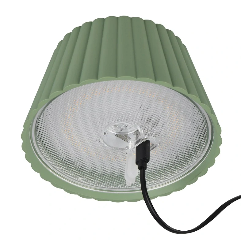 Trio Leuchten R47706149 SUAREZ - Venkovní přenosná stmívatelná nabíjecí stojací lampa v pistáciové barvě, IP44, LED 1,5W, 3000K, 123cm