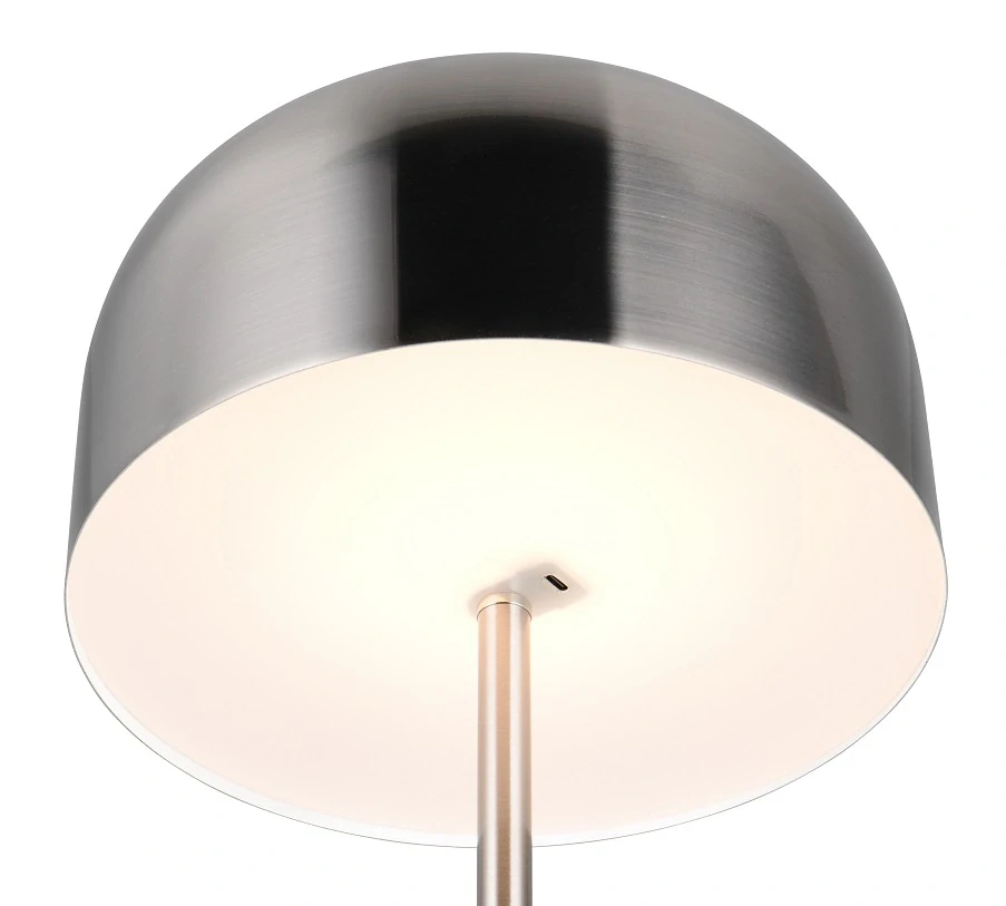 Trio Leuchten R49151107 JEFF - Stmívatelná nabíjecí přenosná stojací lampa v matném niklu, LED 2,5W, 3000K, 147cm