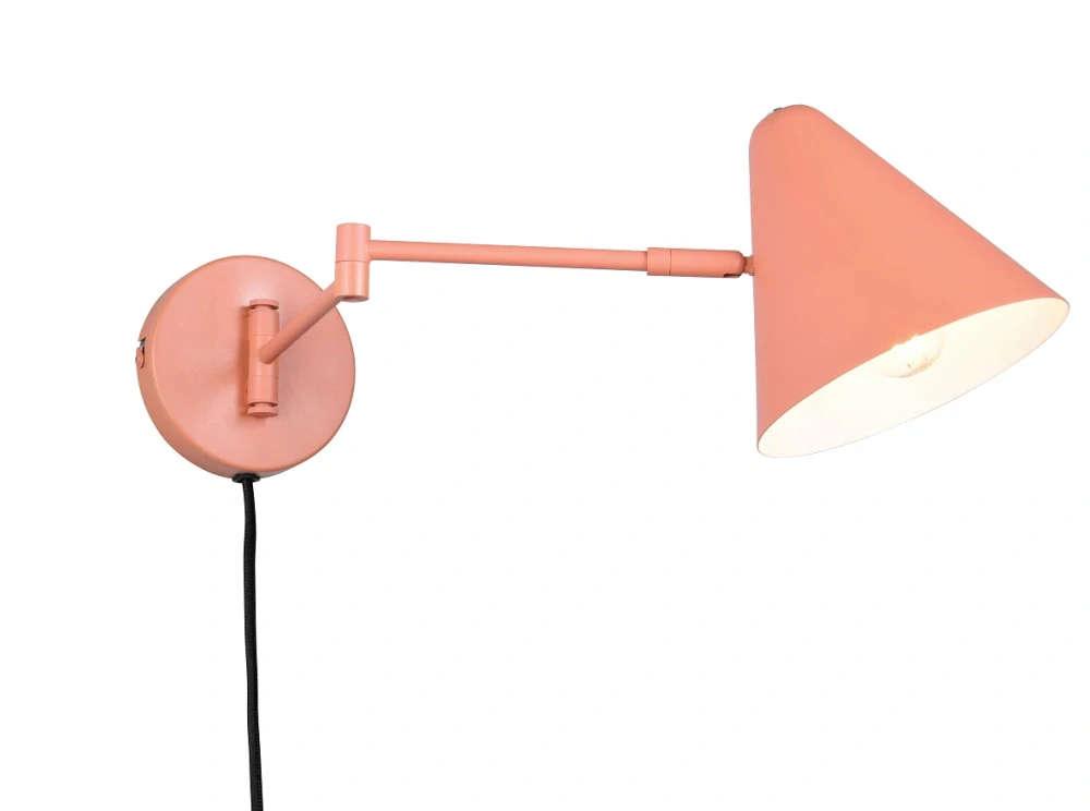 Trio Leuchten 263970140 COSIMA - Nástěnná čtecí lampa na kloubech s kabelem do zásuvky v meruňkové barvě, 1 x E14