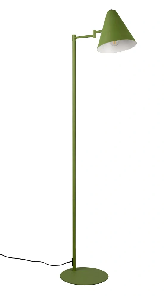 Trio Leuchten 463900115 COSIMA - Stojací čtecí lampa s natáčecím stínidlem v zelené barvě, 1 x E14