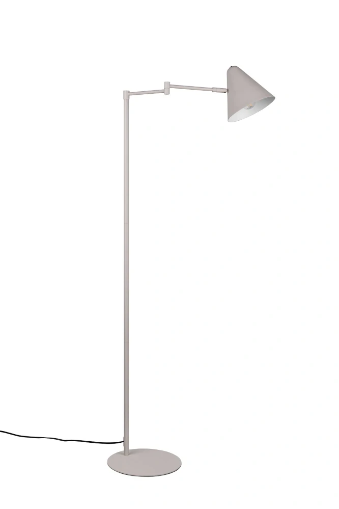 Trio Leuchten 463900176 COSIMA - Stojací čtecí lampa s natáčecím stínidlem v teplé šedé barvě, 1 x E14