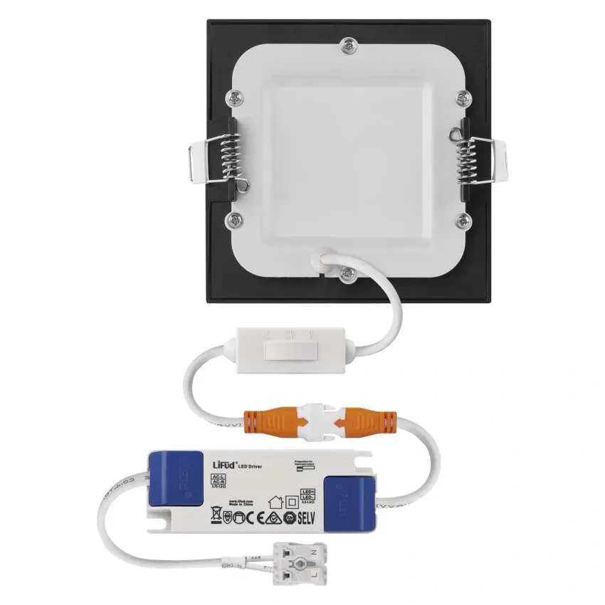 EMOS ZD2323 NEXXO - Podhledový černý LED panel, 7W, 480lm, 3000 + 3500 + 4000K, IP40/IP20, 12 x 12cm