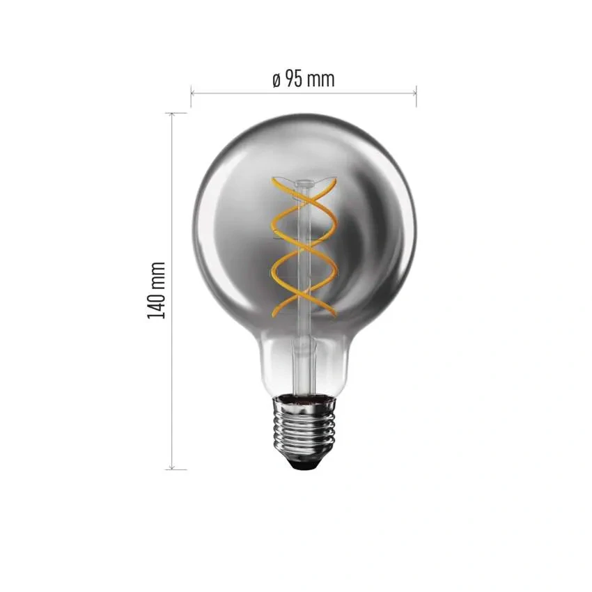 Emos Z52311 DECO SMOKE BULB - Retro LED žárovka E27 G95 s kouřovým sklem, 4,5W, 1800K