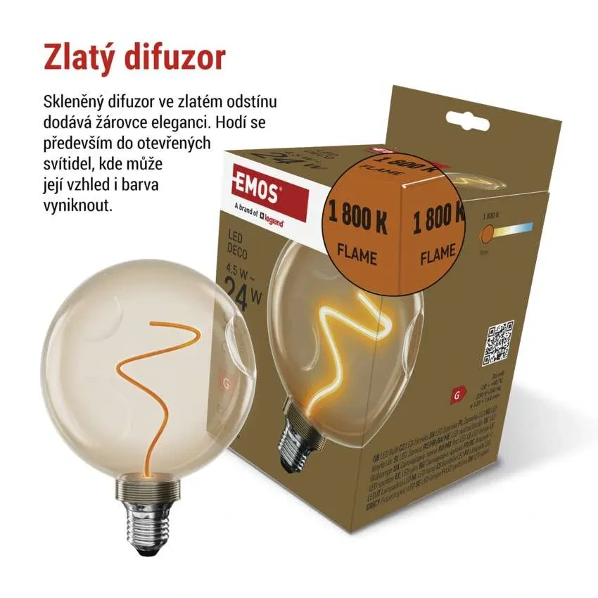 Emos Z50B11 DECO VINTAGE BULB - Retro LED dekorativní žárovka CG125A, 4,5W, 1800K