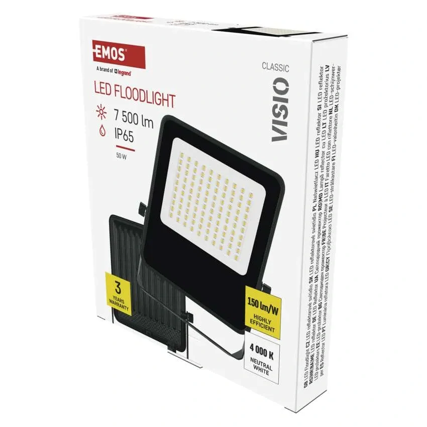 Emos ZS2543 VISIO - LED reflektor, bez senzoru, 50W, 7500lm, 4000K, IP65