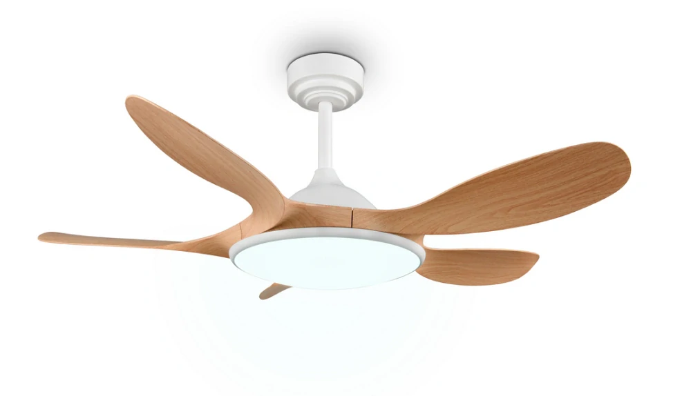 Trio Leuchten R69682130 FLEN - Stropní LED ventilátor s dálkovým ovladačem v imitaci dřeva, LED 24W, 2800lm, 2700-6500K, Ø 108cm