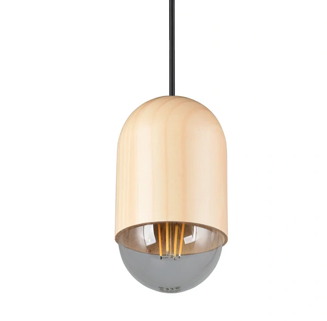 Trio Leuchten R36311030 NARA - Závěsné svítidlo se dřevěným stínidlem, 1 x E27