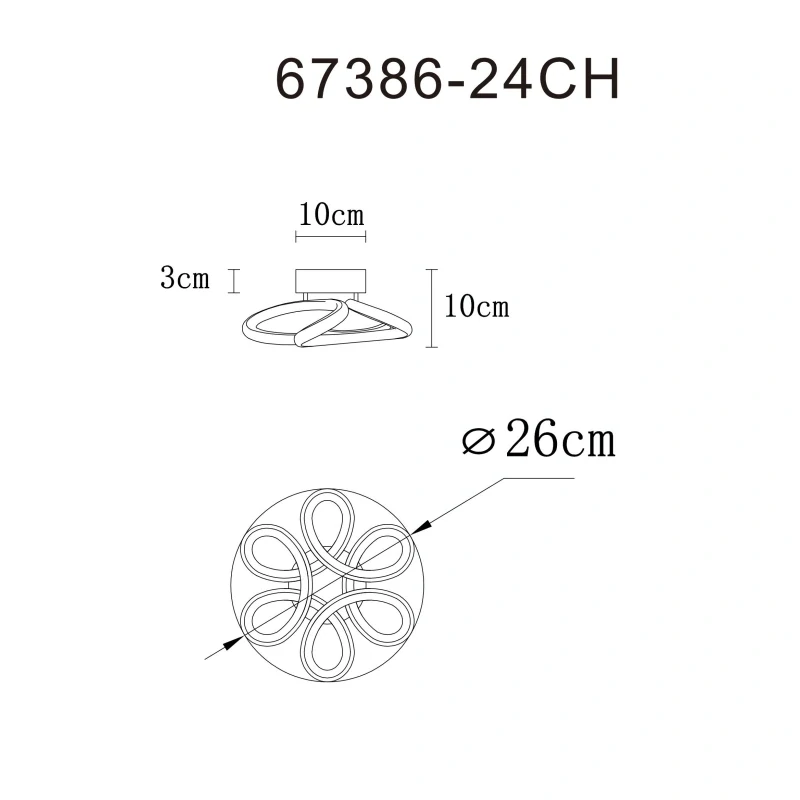Globo 67386-24CH MELISAND - Stropní LED svítidlo v barvě šampaň LED 24W, 2700/4000/6000K, Ø 26cm