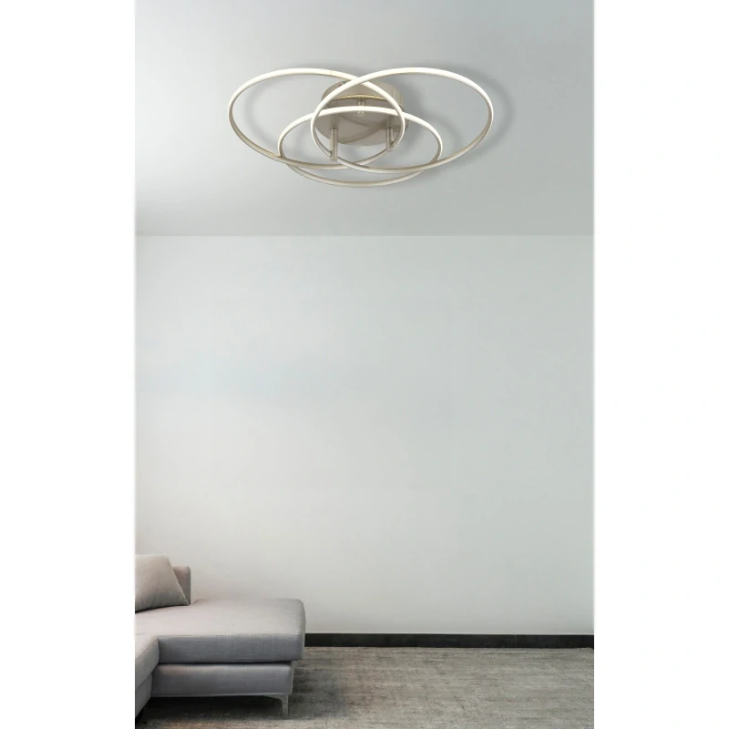 Globo 67355-40N KOMBOS - Stropní LED svítidlo ve stříbrné barvě, LED 40W, 4000K, Ø 45cm