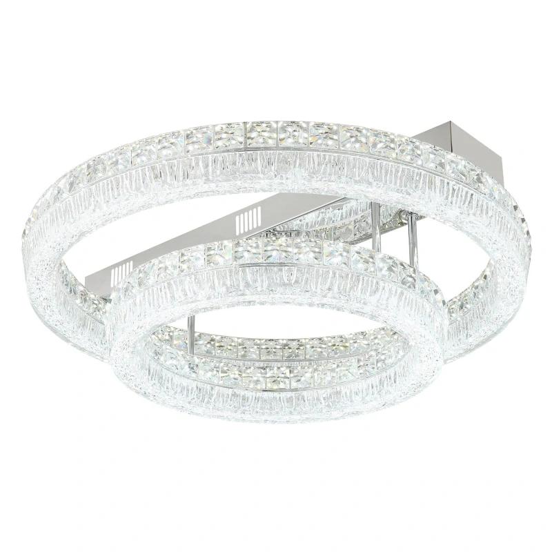 Globo 67387-60D LAUREL - Křišťálový stropní lustr stmívatelný ovladačem, LED 60W, 2700–6000K, Ø 60cm