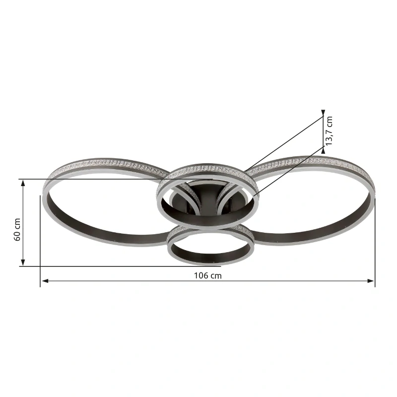 Globo 673140-39A GROUNI - LED svítidlo se změnou barvy světla vypínačem, LED 39W, CCT 2700/4500/6500K, 106 x 60cm