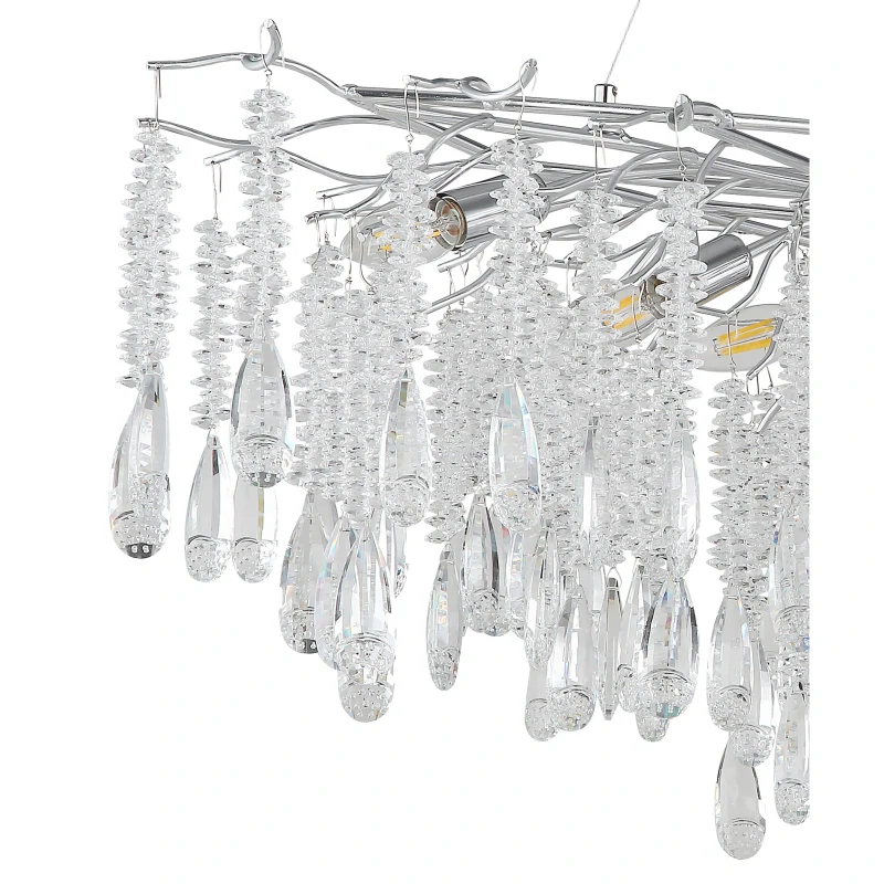 Globo 64141H2 KINGA - Závěsný lustr se skleněnými krystaly, 12 x E14, 120 x 50cm