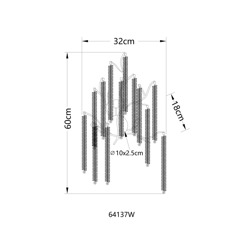 Globo 64137W LAVERNE - Nástěnné svítidlo s krystaly, 3 x G9