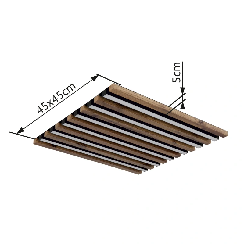 Globo 67347D2 HAYDEN - Stropní LED svítidlo v černé barvě s MDF dřevem, LED 30W, 3000K, 45 x 45cm