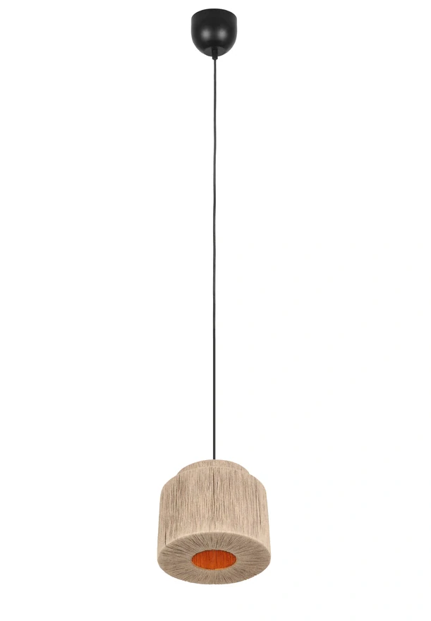 Trio Leuchten 366800136 SMILLA - Závěsný lustr se stínidlem z juty, 1 x E27, Ø 31cm