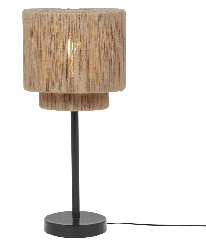 Trio Leuchten 566800136 SMILLA - Stolní lampička se stínidlem z juty, 1 x E27, výška 45cm