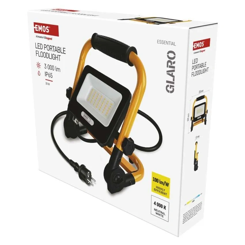 Emos ZS3213 GLARO - Přenosný LED reflektor, 30W, IP65