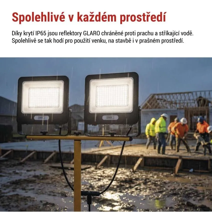 Emos ZS3215.2 GLARO - Přenosné LED reflektory na trojnožce, 2 x 100W, IP65
