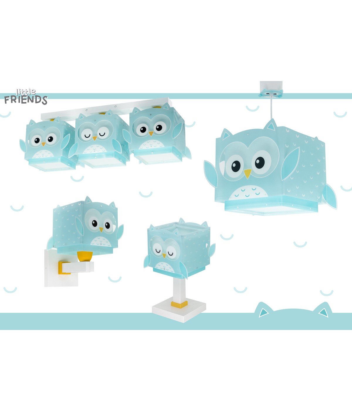 Dalber 64392 LITTLE OWL - Dětský lustr se sovičkou a s fosforeskujícími motivy + Dárek LED žárovka
