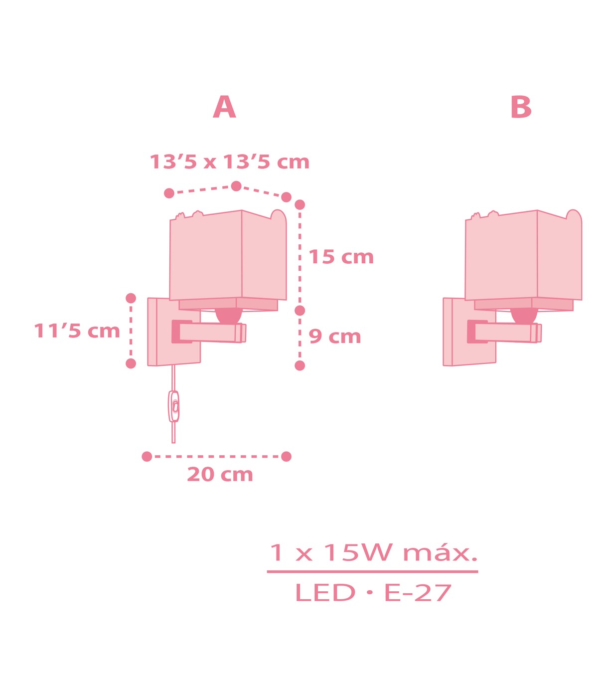 Dalber 63119S JUNGLE - Dětské nástěnné svítidlo s kabelem do zásuvky + Dárek LED žárovka