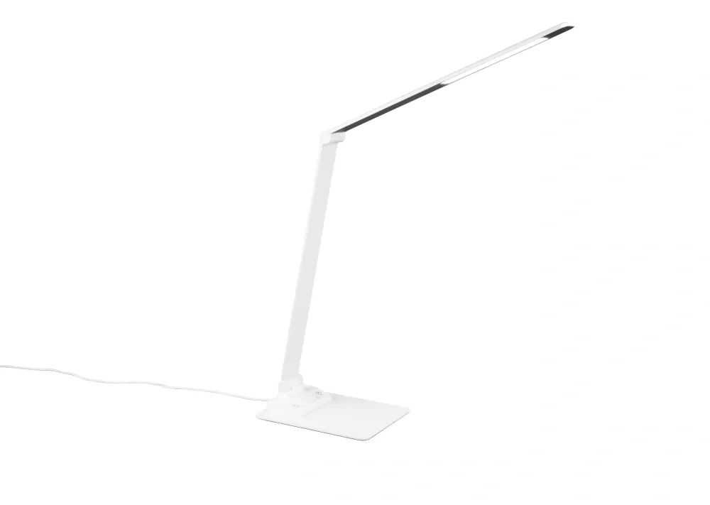 Trio Leuchten 545310131 TRAVIS - LED stolní bílá lampa na pracovní stůl s USB pro nabíjení mobilu, LED 6,5W, 3000+5000+6500K