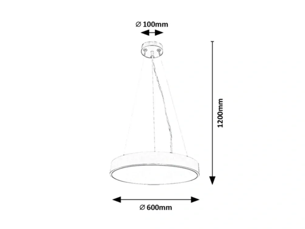 Rabalux 71041 TESIA - LED závěsné svítidlo v černé barvě s dálkovým ovladačem, Ø 60cm, 60W, 3000 - 6000K