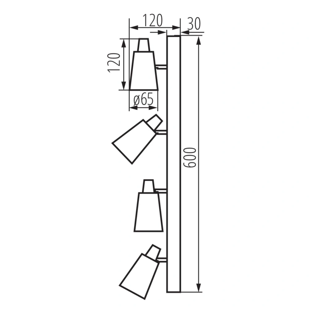 Kanlux 33097 SEMPRA - Stropní bodové svítidlo v černé barvě, 4 x GU10
