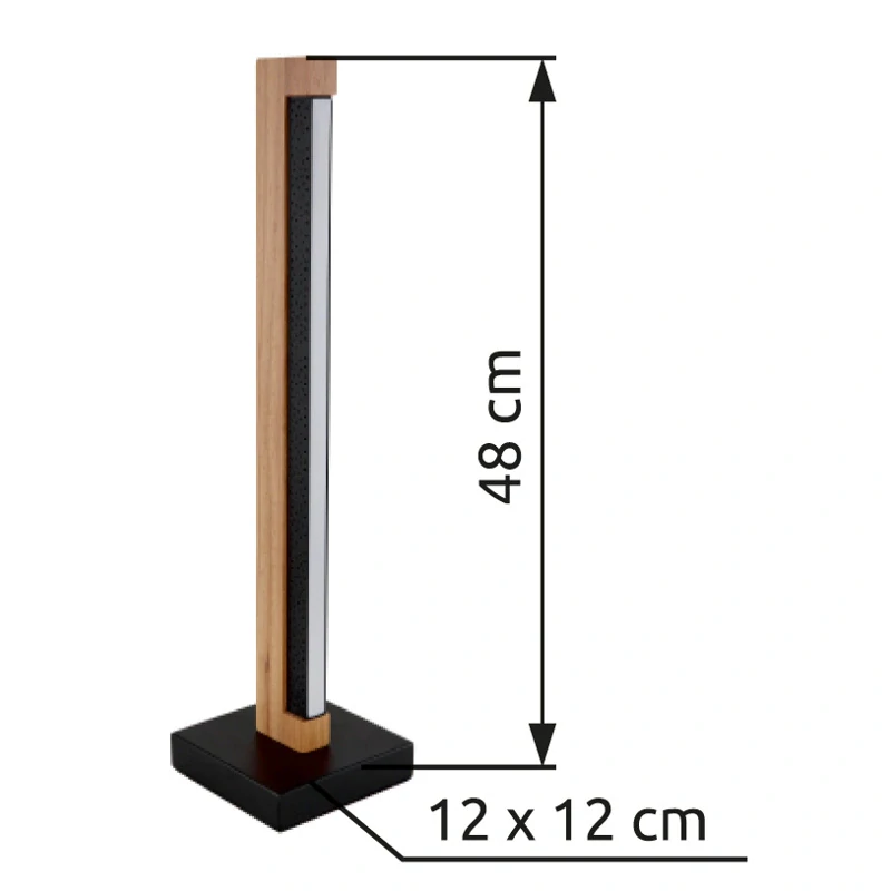 Globo 67849T STARLA - LED stolní lampa v černé barvě se dřevem, LED 8W, 3000K , 48cm