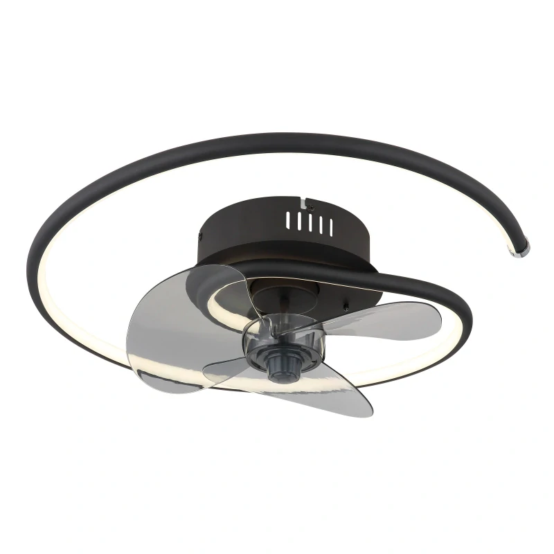 Globo 03660 KOREN - Stropní LED ventilátor v černé barvě,dálkové ovladání, LED 30W, 2700-6500K