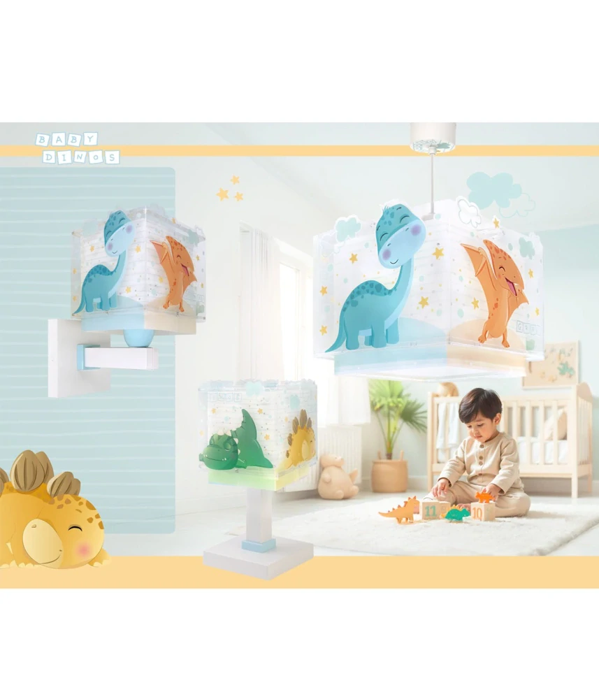 Dalber 63451 BABY DINOS - Dětská stolní lampička s dinosaury, fosforeskující