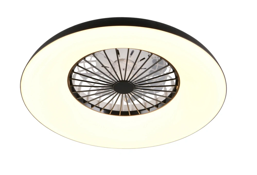 Trio Leuchten R69302102 SVAERHOLT - Stropní LED RGB černý ventilátor s dálkovým ovladačem, LED 34W + 4W RGB, 4500lm, 2700-6500K, Ø 60cm