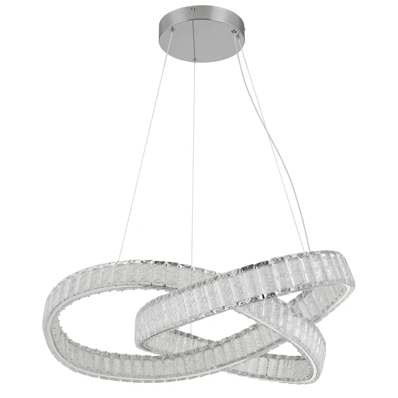 Globo 67162-110CCT MUCKY - Křišťálový závěsný lustr stmívatelný ovladačem, LED 110W, 2700–6500K, Ø 78cm