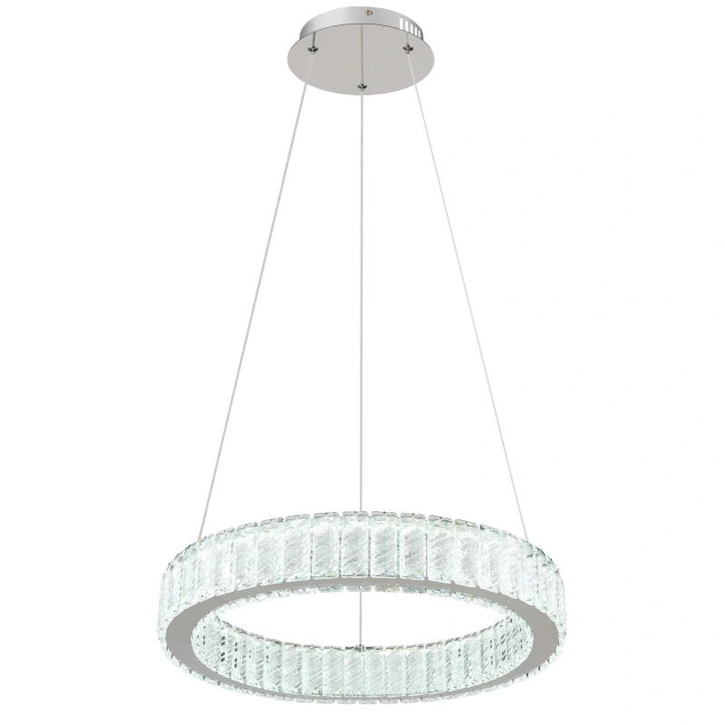 Globo 67162-50 MUCKY - Křišťálový závěsný lustr stmívatelný ovladačem, LED 50W, 2700–6500K, Ø 50cm