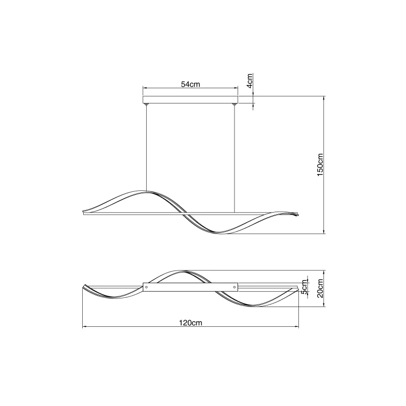 Globo 67207-24 VIOLINO - Závěsné svítidlo v matné černé barvě, 24W, 3000K, 120cm