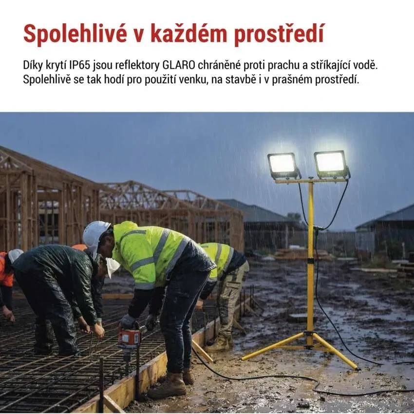 Emos ZS3214.2 GLARO - Přenosné LED reflektory na trojnožce, 2 x 50W, IP65