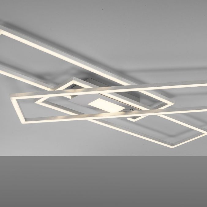Leuchten Direkt 14693-55 ASMIN - LED stropní stmívatelné svítidlo ve stříbrné barvě s dálkovým ovladačem, LED 50W, 2700-5000K, 99 x 69cm