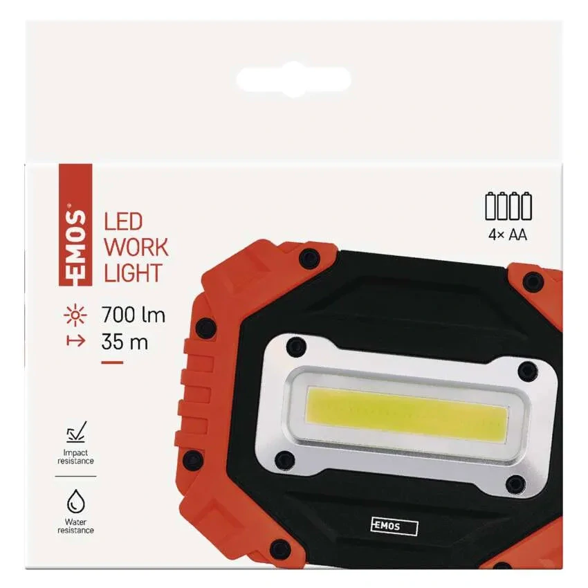 Emos P4113 COB LED - LED přenosná svítidla na 4x AA baterii, 700lm, IP43