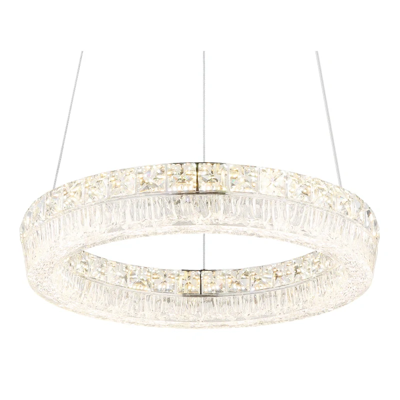 Globo 67387-24 LAUREL - Křišťálový závěsný lustr stmívatelný ovladačem, LED 24W, 2700–6000K, Ø 40cm