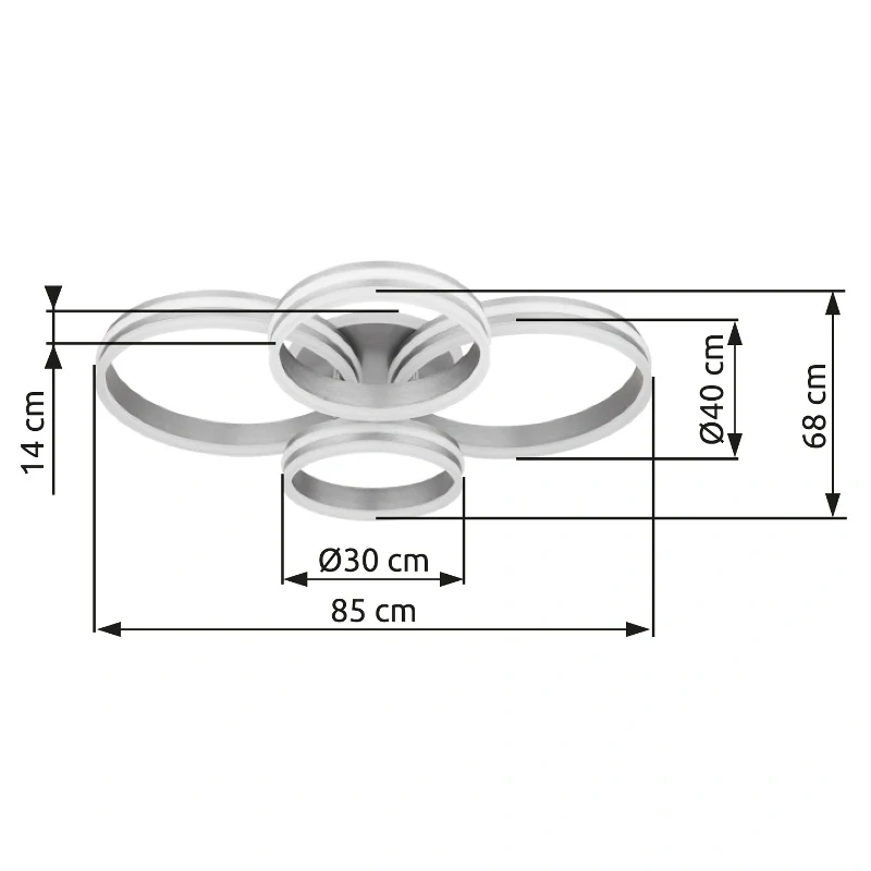 Globo 67260-90 RUBIO - LED svítidlo stmívatelné s dálkovým ovladačem, LED 90W, 2700 - 6500K, 85 x 68cm