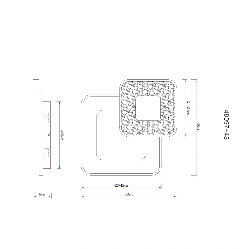 Globo 48097-48 MOSAIKO - Stropní LED svítidlo s dálkovým ovladačem, LED 48W, 2700-6000K, 50 x 50cm