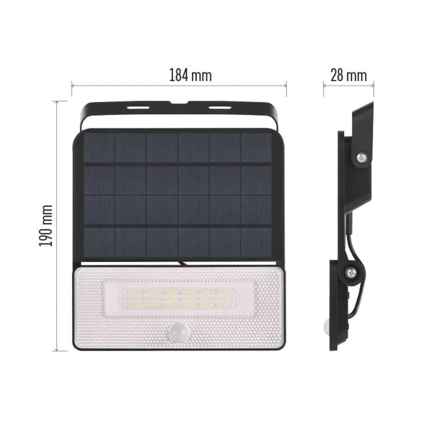 Emos ZG122S SOLO - LED nástěnné solární svítidlo s pohybovým čidlem, 1600lm, 4000K, IP54
