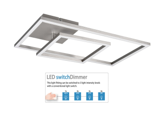 Trio Leuchten R62642407 PADELLA - Stropní lustr stmívatelný klasickým vypínačem, LED 25W, 4000K, 3000lm, 63 x 37cm