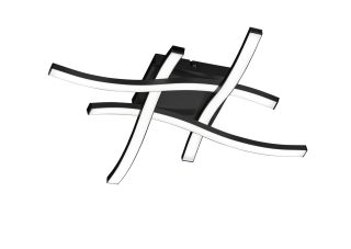 Trio Leuchten R62474432 Route - Stropní LED černé svítidlo 46 x 46cm, 20W, 2400lm, 4000K