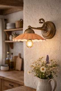 Redo LEA 02-800 + CC20 - Retro nástěnné svítidlo s keramickým stínidlem, 1 x E27 Ø 20cm